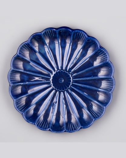 Refined Blue Ceramic Dinner Plates | 7 inches