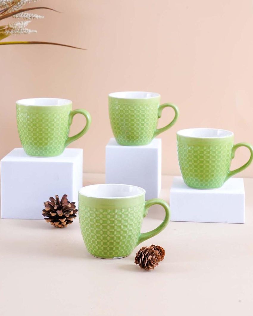 Charming Strip Green Tea & Coffee Cups | 3 x 3 inches | 200ml