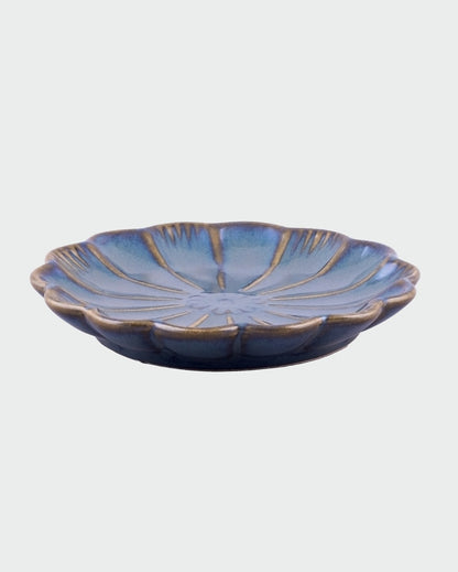 Elegant Blue Ceramic Dinner Plates | 7 inches