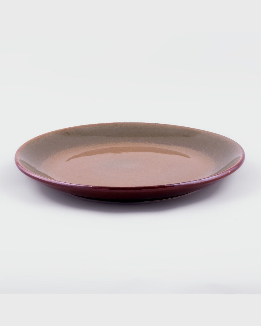 Warm Brown Ceramic Dinner Plates | 10 inches