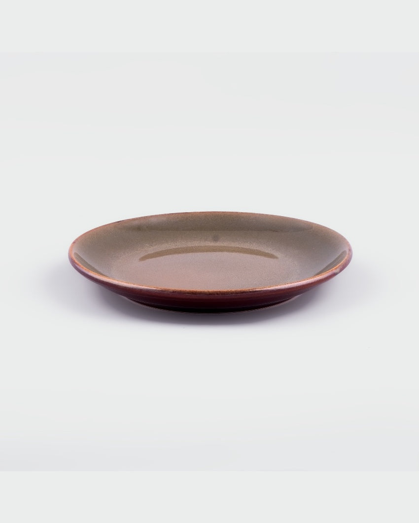 Warm Brown Ceramic Dinner Plates | 10 inches