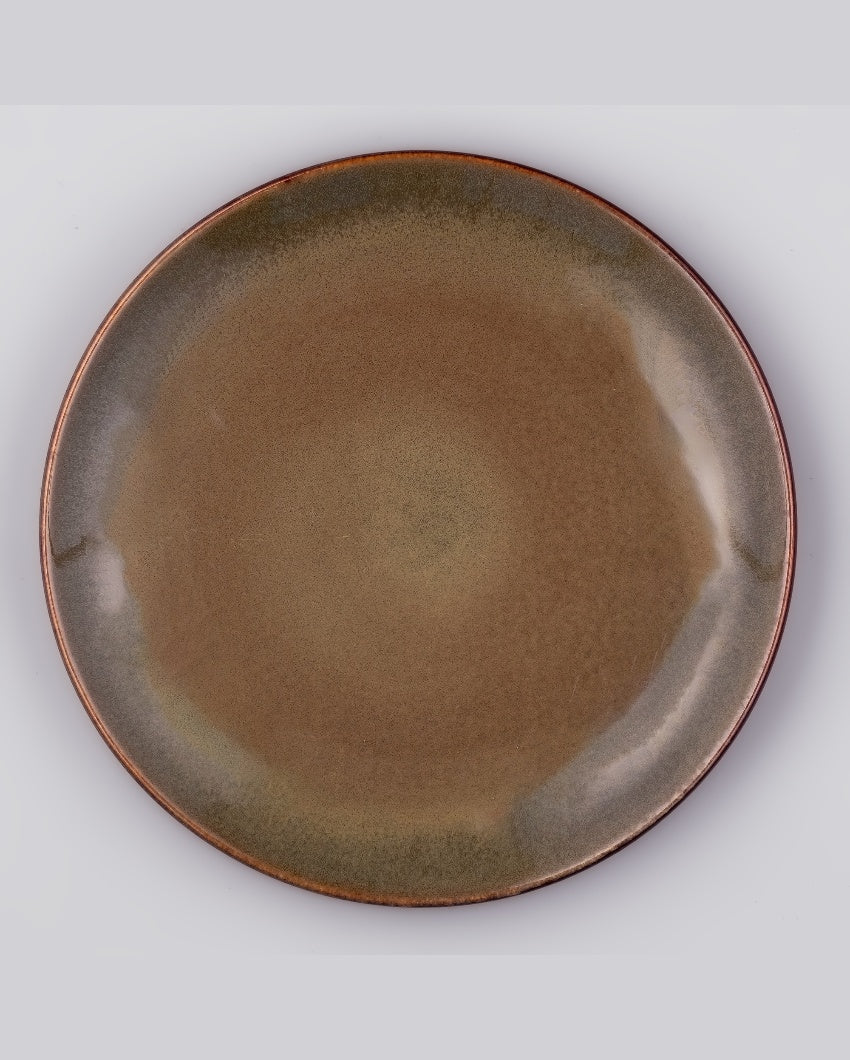 Warm Brown Ceramic Dinner Plates | 10 inches