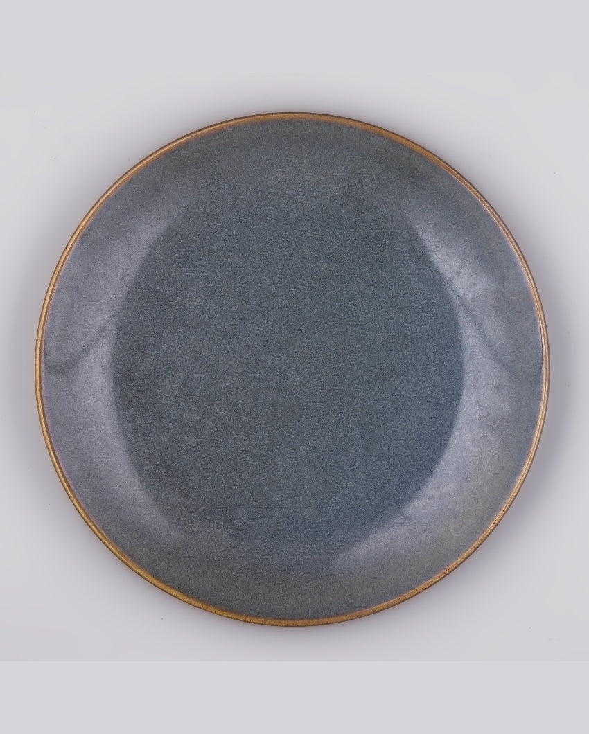 Deep Dark Grey Ceramic Dinner Plates | 10 inches