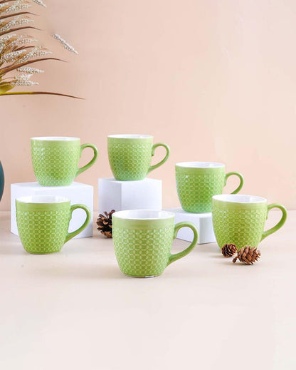 Charming Strip Green Tea & Coffee Cups | 3 x 3 inches | 200ml