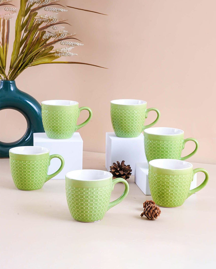 Charming Strip Green Tea & Coffee Cups | 3 x 3 inches | 200ml