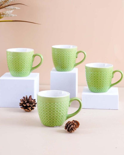 Charming Strip Green Tea & Coffee Cups | 3 x 3 inches | 200ml