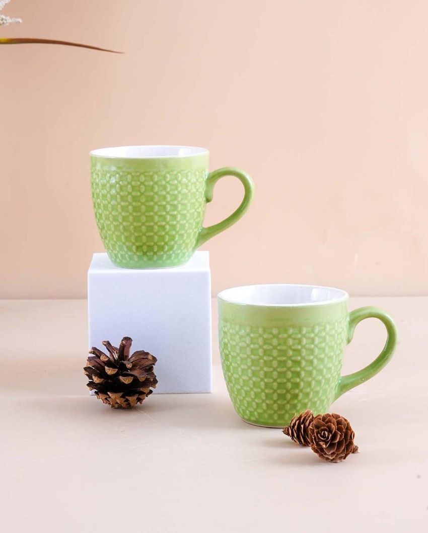 Charming Strip Green Tea & Coffee Cups | 3 x 3 inches | 200ml