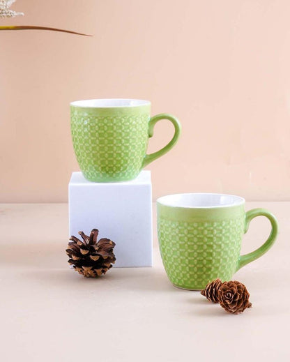 Charming Strip Green Tea & Coffee Cups | 3 x 3 inches | 200ml