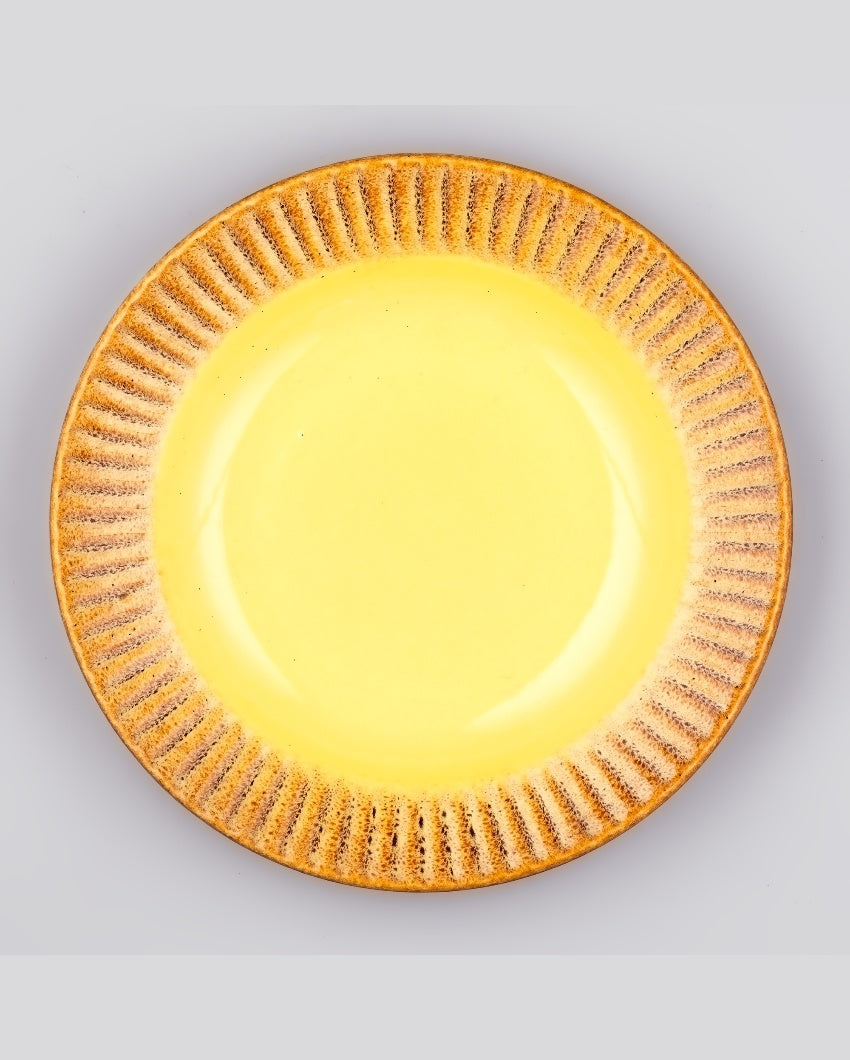 Cheerful Yellow Ceramic Dinner Plates | 10 inches