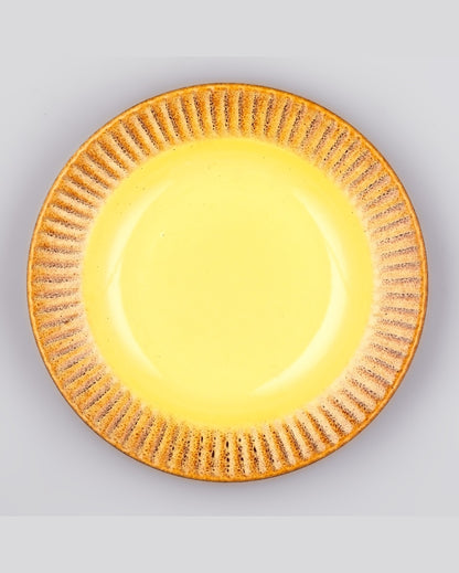 Cheerful Yellow Ceramic Dinner Plates | 10 inches