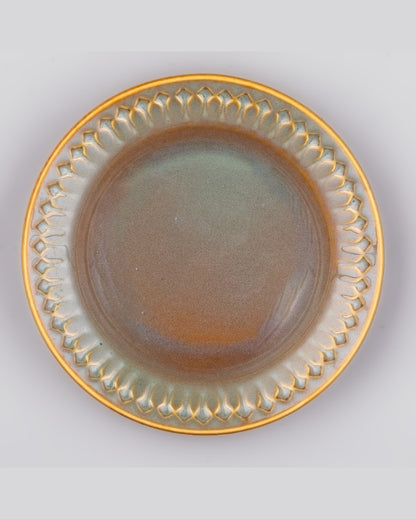 Elegant Brown Ceramic Dinner Plates | 10 inches