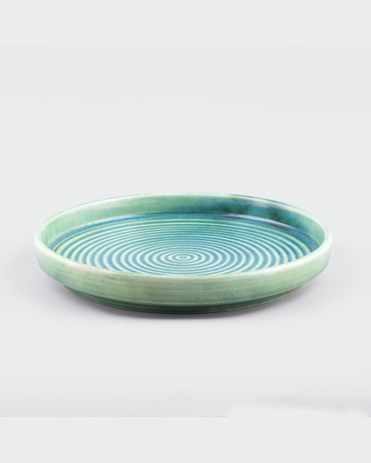 Earthy Green Ceramic Dinner Plates | 9 inches