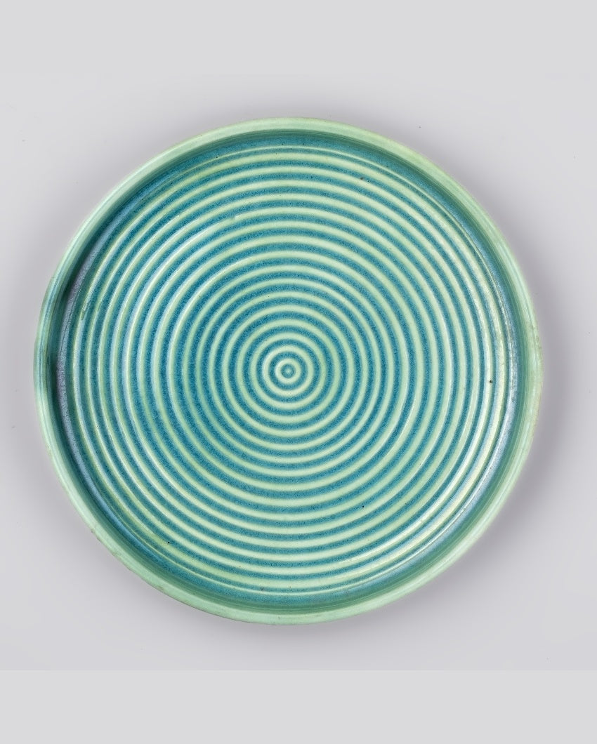 Earthy Green Ceramic Dinner Plates | 9 inches