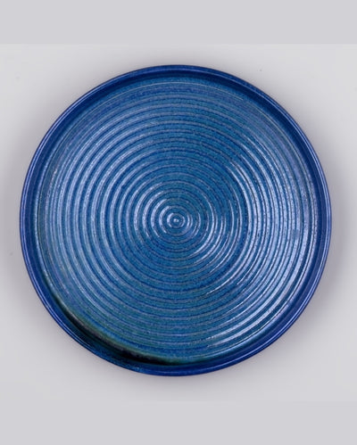 Refined Blue Ceramic Dinner Plates | 9 inches