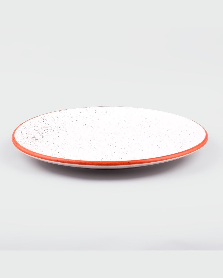 Sleek White Ceramic Dinner Plates | 9 inches