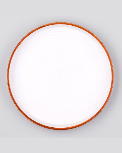 Sleek White Ceramic Dinner Plates | 9 inches