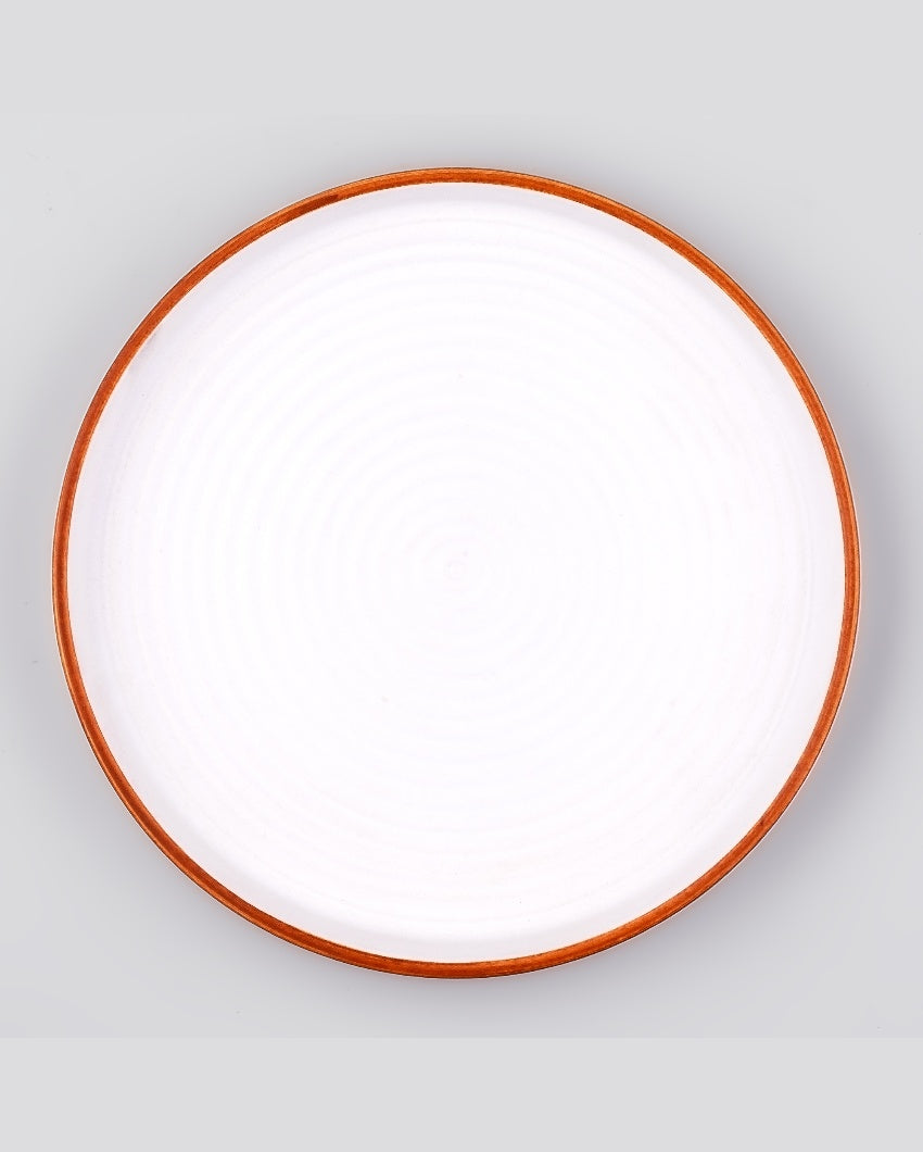 Sleek White Ceramic Dinner Plates | 9 inches