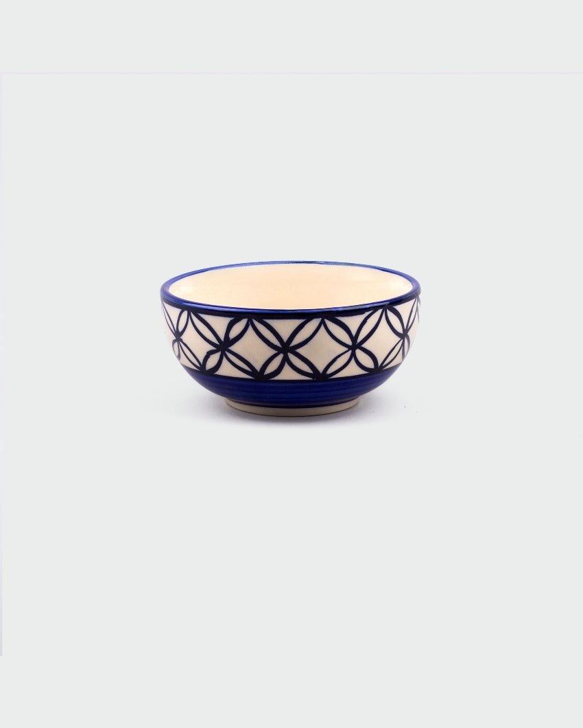 Stylish Potter Blue Ceramic Serving Bowls | 4 x 2 inches | 200ml