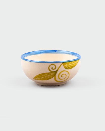 Classic Beige & Yellow Ceramic Serving Bowls | 4 x 2 inches | 160ml