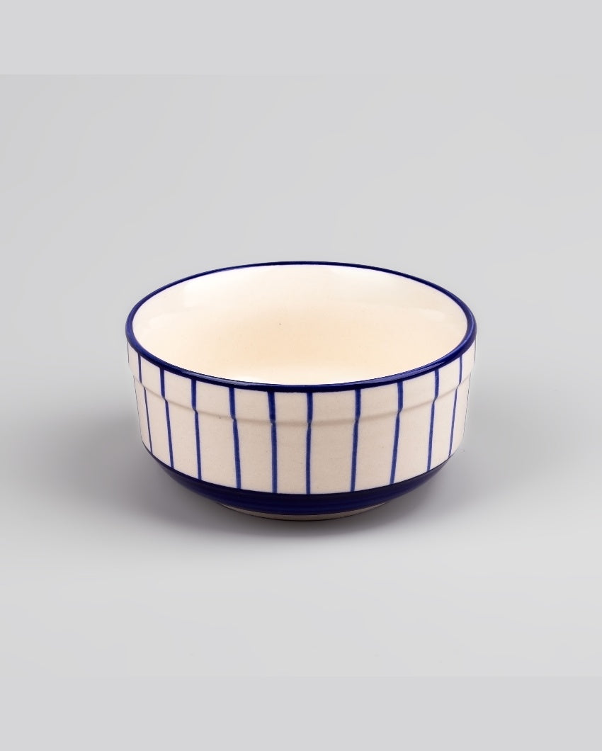 Minimalist Blueline Ceramic Serving Bowls | 4 x 2 inches | 300ml