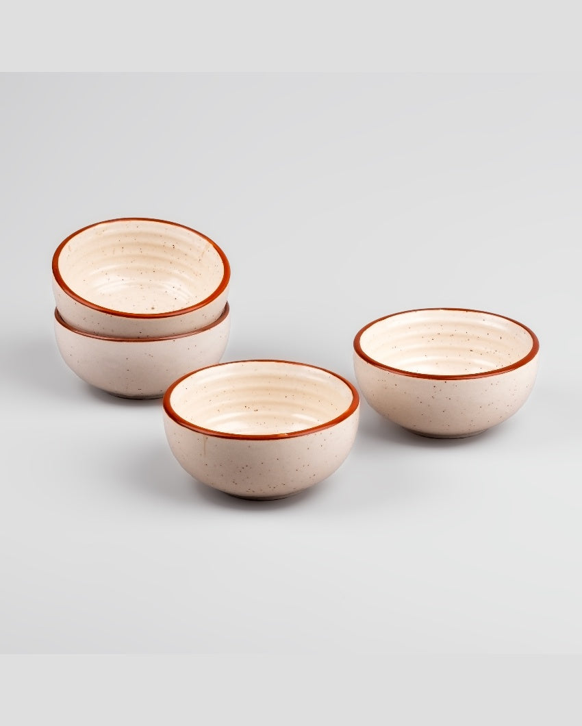 Rustic Brown & Beige Ceramic Serving Bowls | 5 x 2 inches | 200ml