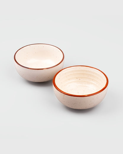 Rustic Brown & Beige Ceramic Serving Bowls | 5 x 2 inches | 200ml