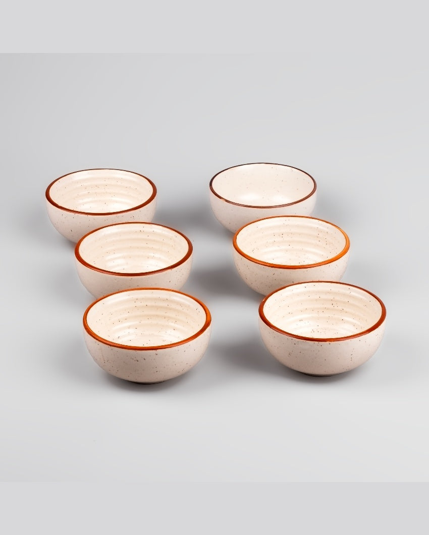 Rustic Brown & Beige Ceramic Serving Bowls | 5 x 2 inches | 200ml