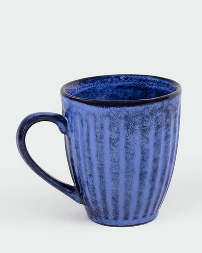 Premium Elegant Blue Ceramic Coffee Mugs | Set of 2 | 3 x 4 inches | 350ml