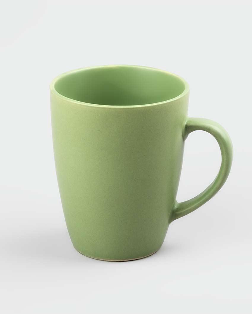 Minimalist Matte Green Ceramic Coffee Mug | 3 x 4 inches | 300ml