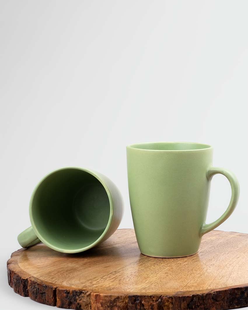 Minimalist Matte Green Ceramic Coffee Mug | 3 x 4 inches | 300ml