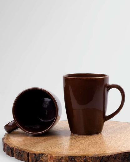 Rustic Warm Brown Ceramic Coffee Mug | 3 x 4 inches | 300ml