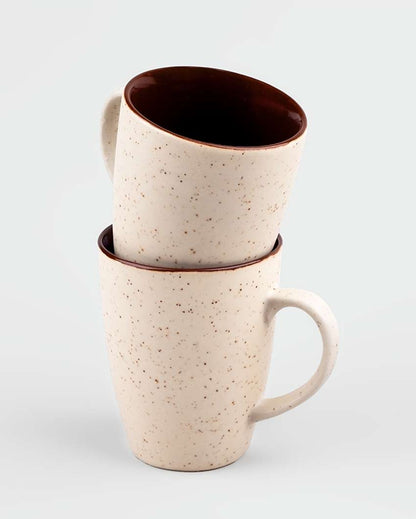 Subtle Beige Brown Ceramic Coffee Mug | 3 x 4 inches | 300ml