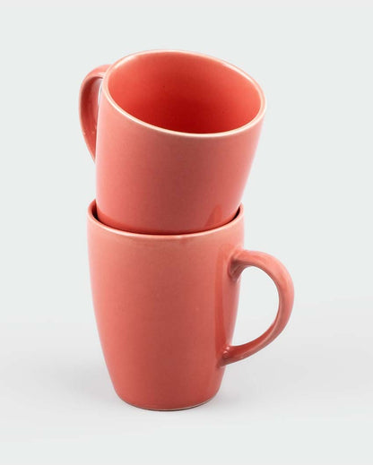 Chic Blush Pink Ceramic Coffee Mugs | Set of 2 | 3 x 4 inches | 300ml