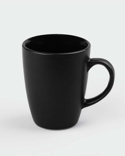 Classic Timeless Black Ceramic Coffee Mugs | Set of 2 | 3 x 4 inches | 300ml