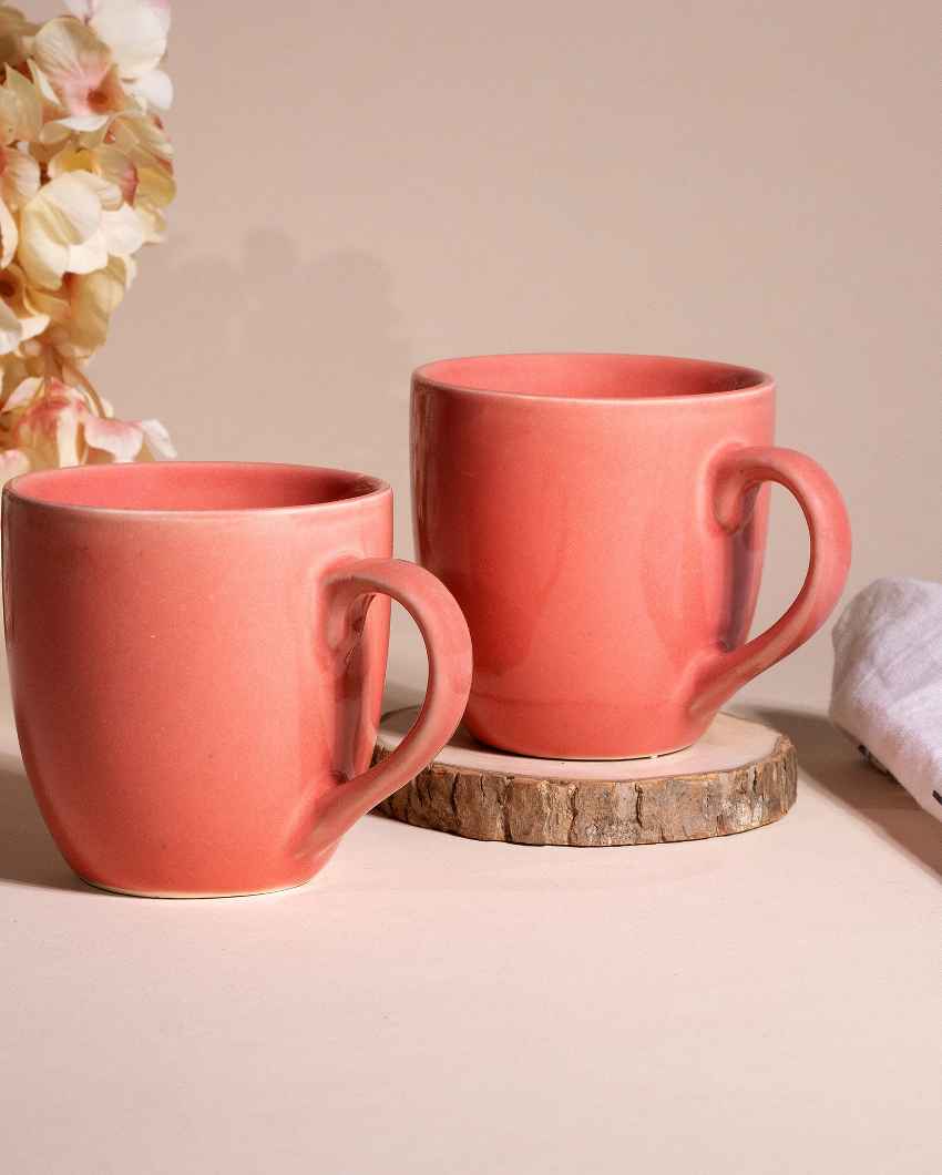 Delightful Pink Ceramic Tea Cups | 3 x 3 inches | 200ml