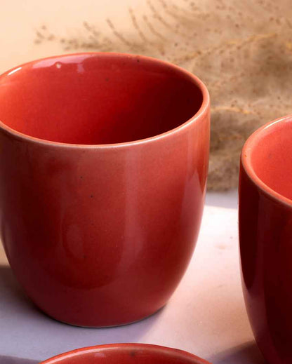 Delightful Pink Ceramic Tea Cups | 3 x 3 inches | 200ml