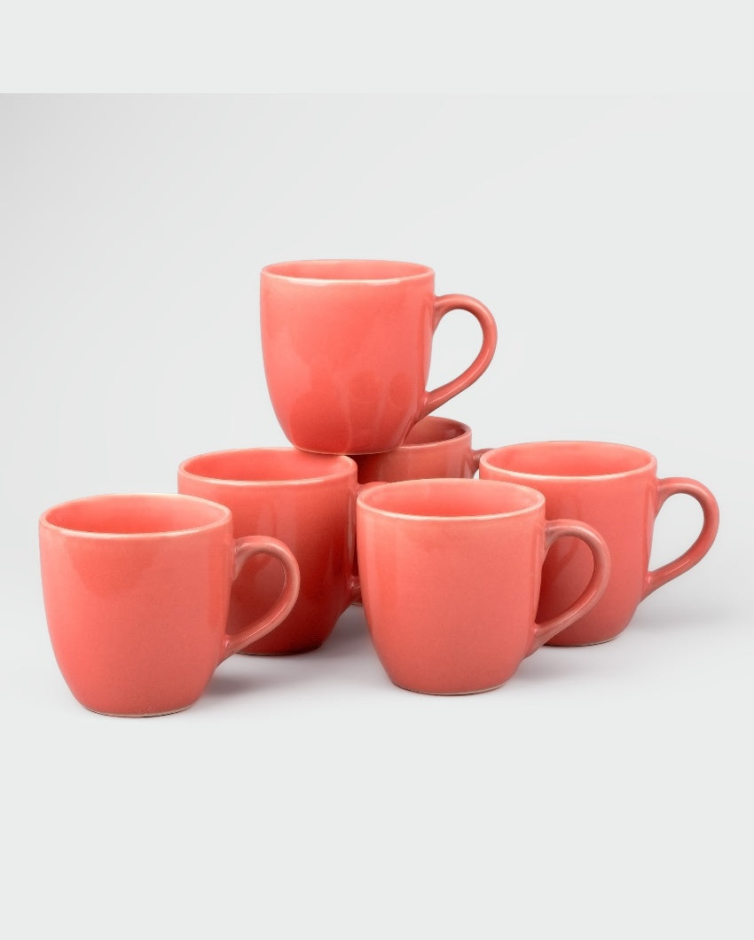 Delightful Pink Ceramic Tea Cups | 3 x 3 inches | 200ml