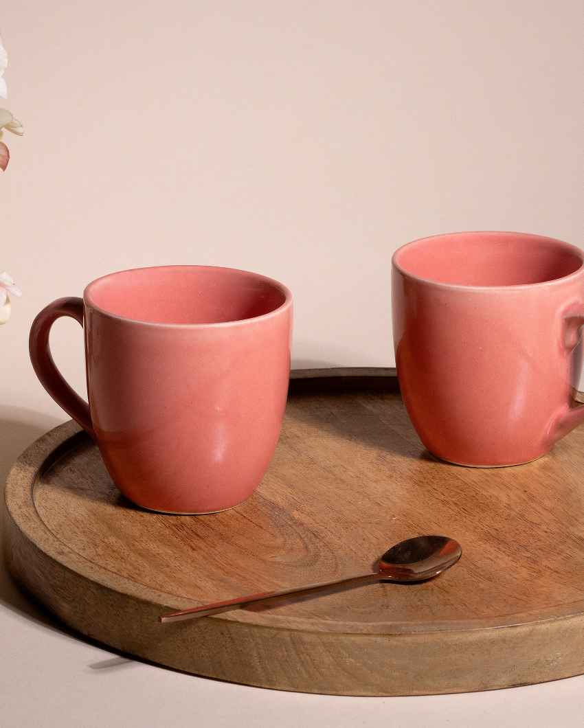 Delightful Pink Ceramic Tea Cups | 3 x 3 inches | 200ml