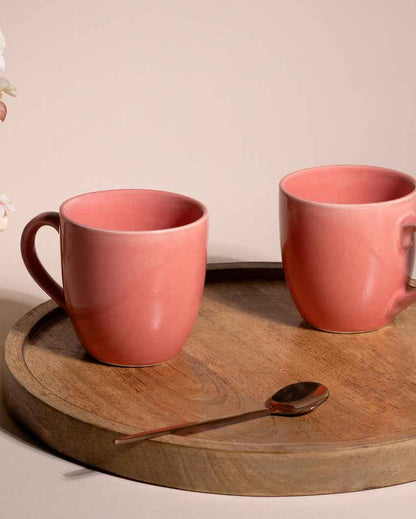 Delightful Pink Ceramic Tea Cups | 3 x 3 inches | 200ml