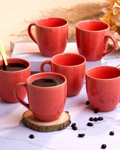 Delightful Pink Ceramic Tea Cups | 3 x 3 inches | 200ml