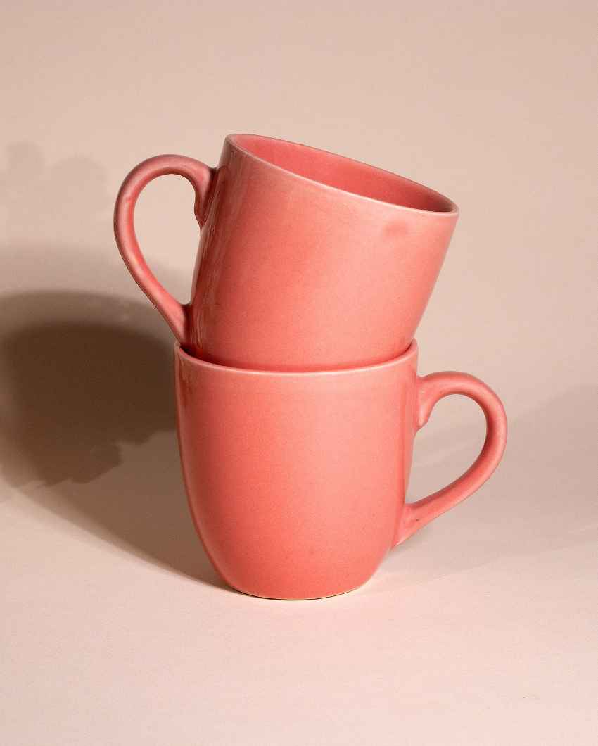 Delightful Pink Ceramic Tea Cups | 3 x 3 inches | 200ml