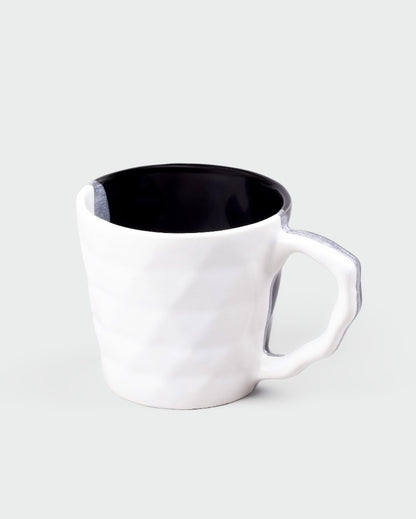 Classic Black & White Ceramic Tea Cups | 3 x 3 inches | 150ml