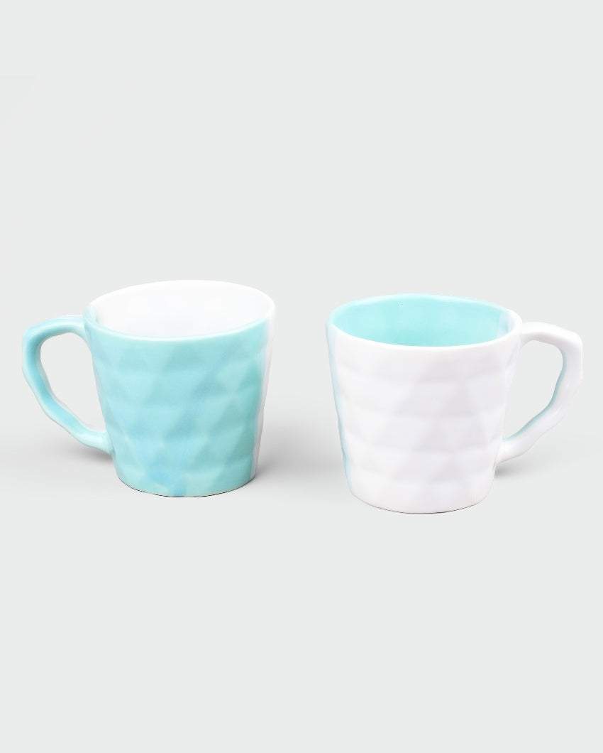 Tranquil Light Blue & White Ceramic Tea Cups | 3 x 3 inches | 150ml