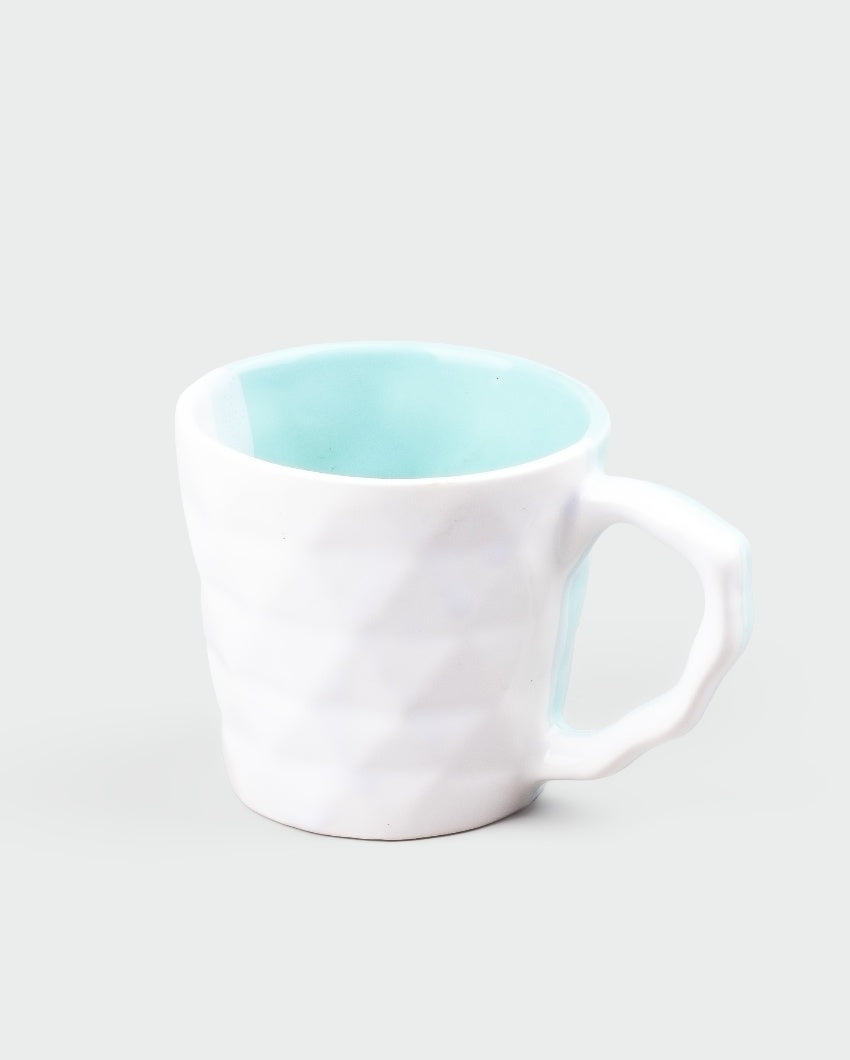 Tranquil Light Blue & White Ceramic Tea Cups | 3 x 3 inches | 150ml