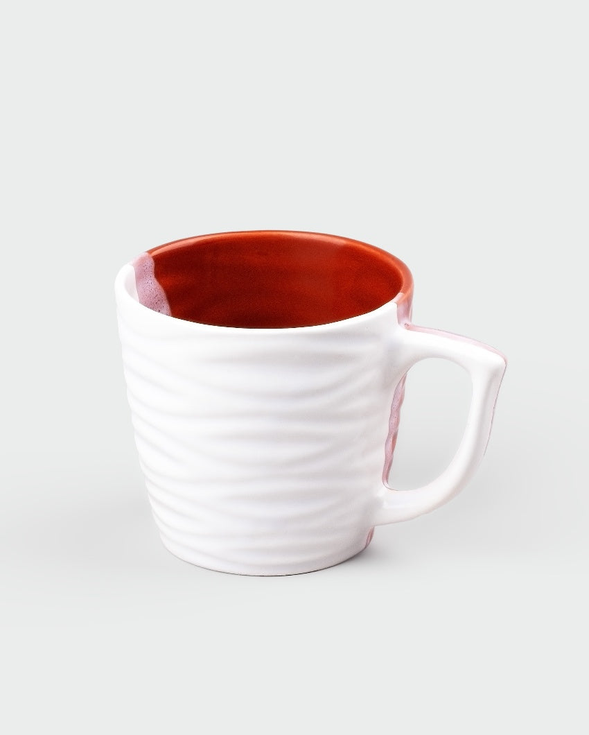 Elegant Red & White Ceramic Tea Cups | 3 x 3 inches | 150ml