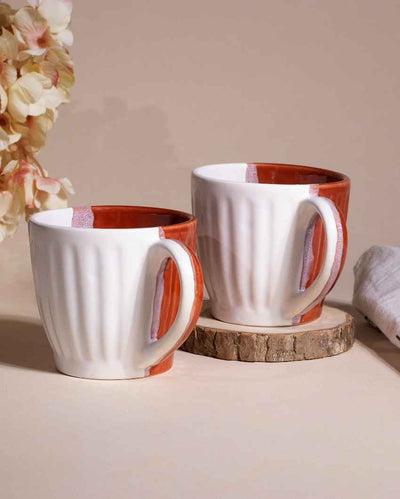 Classic Red & White Ceramic Tea Cups | 3 x 3 inches | 150ml