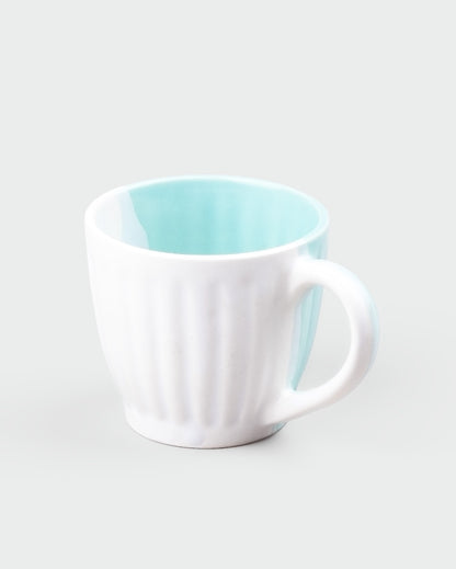 Refreshing Light Blue & White Ceramic Tea Cups | 3 x 3 inches | 150ml