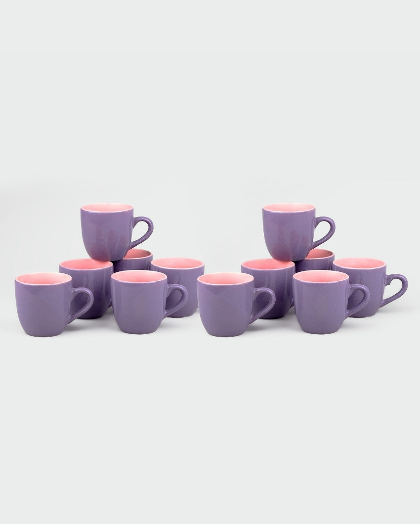 Regal Purple Ceramic Tea Cups | 3 x 3 inches | 150ml