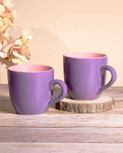 Regal Purple Ceramic Tea Cups | 3 x 3 inches | 150ml