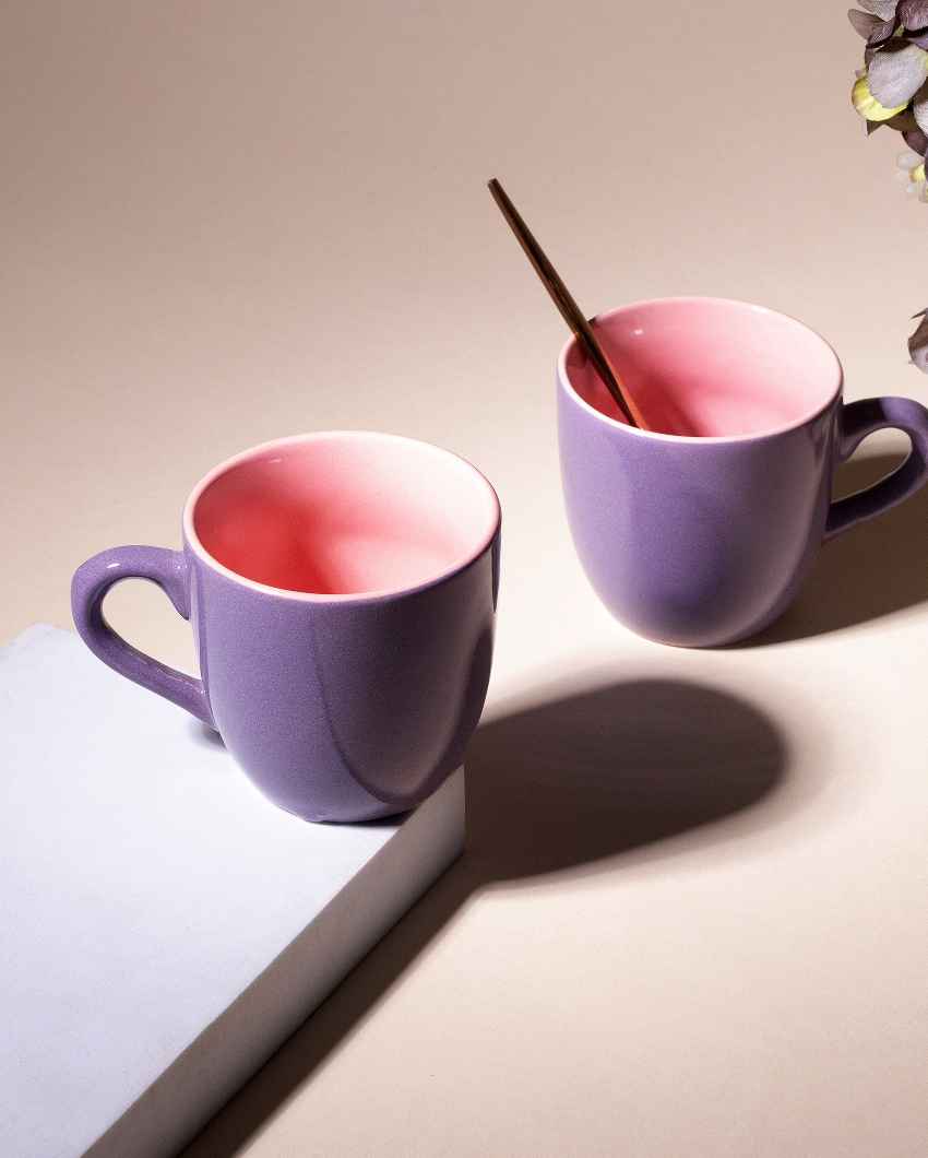 Regal Purple Ceramic Tea Cups | 3 x 3 inches | 150ml